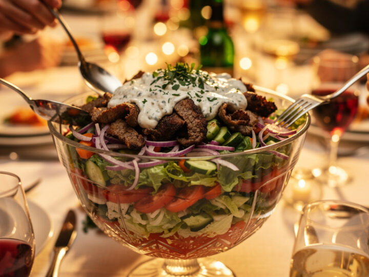 Sałatka gyros – przepis tradycyjny na imprezę