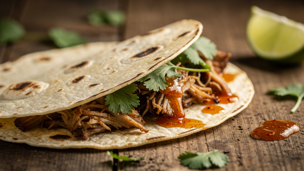 Tortilla z szarpaną wieprzowiną – przepis na sycący posiłek
